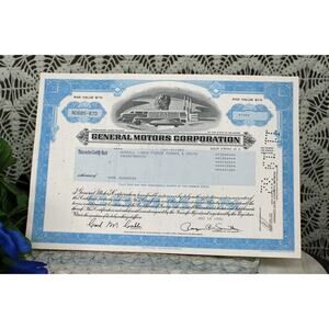 1982 General Motors Corporation Stock Certificate 100 Shares